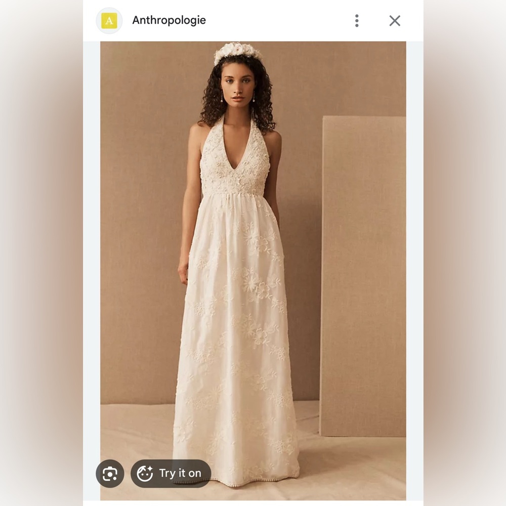 Anthropologie Cream Maxi Dress